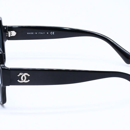 Chanel Square Shape Sunglasses Mirror Lens Black CC Logo Eyewear — view 6