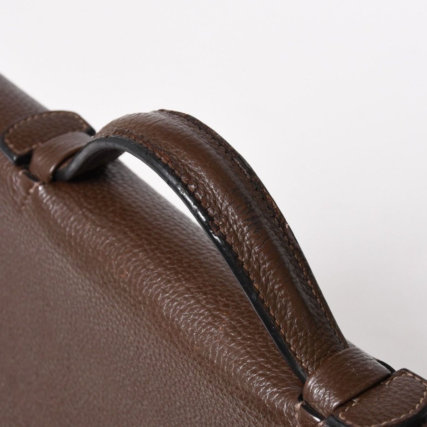 Hermes Sac a Depeche 41 Triple Leather le Business Bag Togo Chocolate Silver 4 — view 5