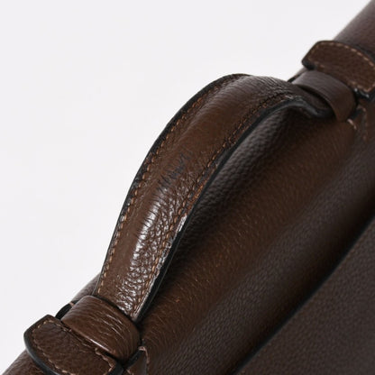 Hermes Sac a Depeche 41 Triple Leather le Business Bag Togo Chocolate Silver 4 — view 6