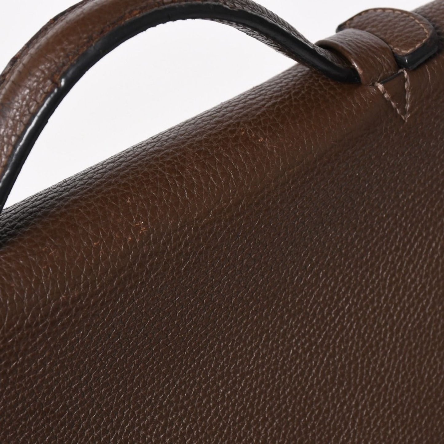 Hermes Sac a Depeche 41 Triple Leather le Business Bag Togo Chocolate Silver 4 — view 8