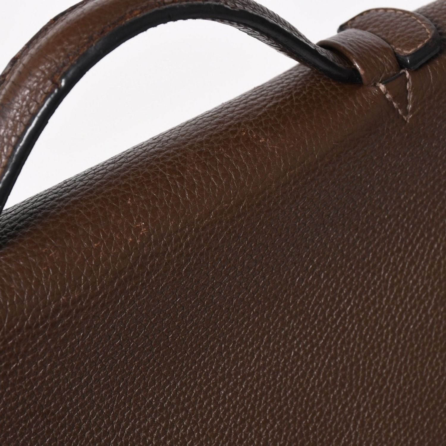 Hermes Sac a Depeche 41 Triple Leather le Business Bag Togo Chocolate Silver 4 — view 8