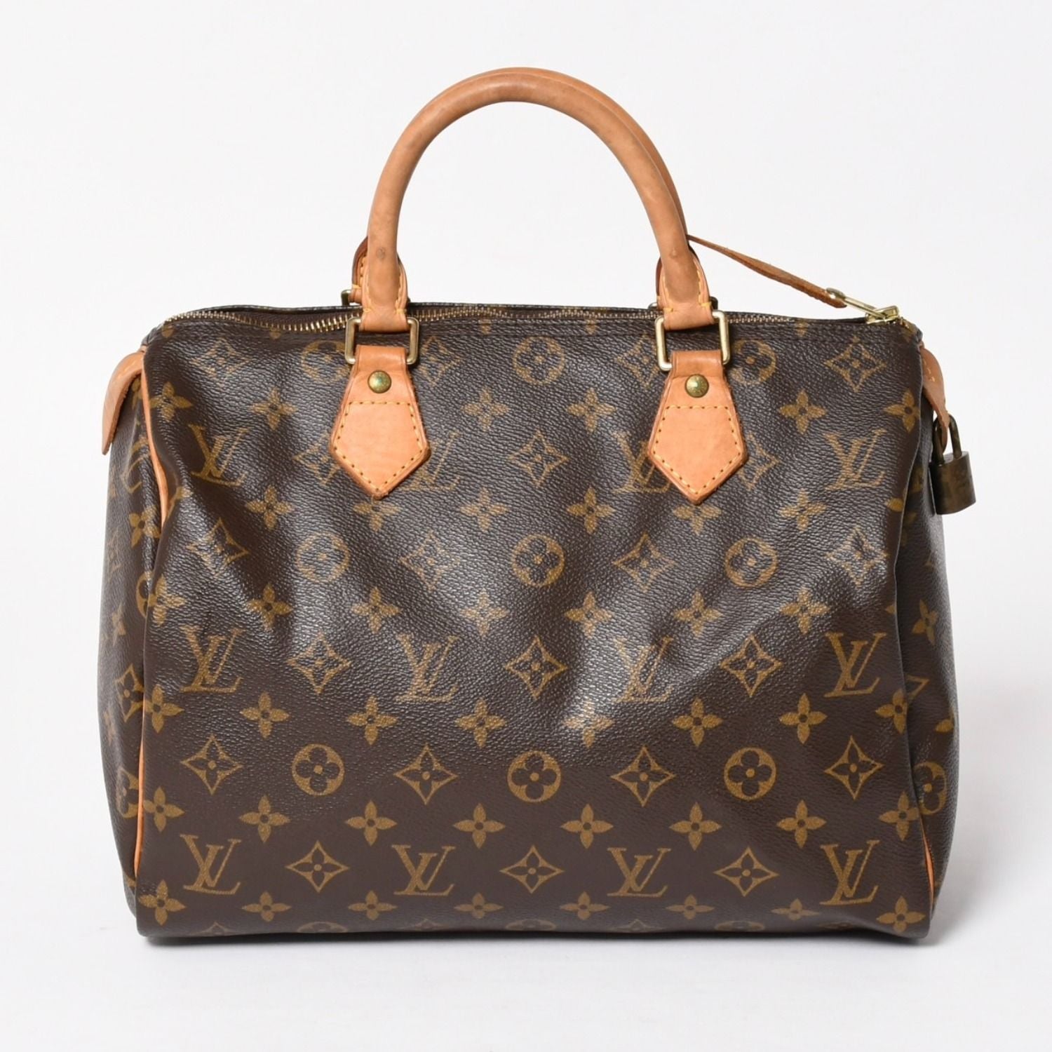 Louis Vuitton Speedy 30 Handbag Monogram Brown Gold