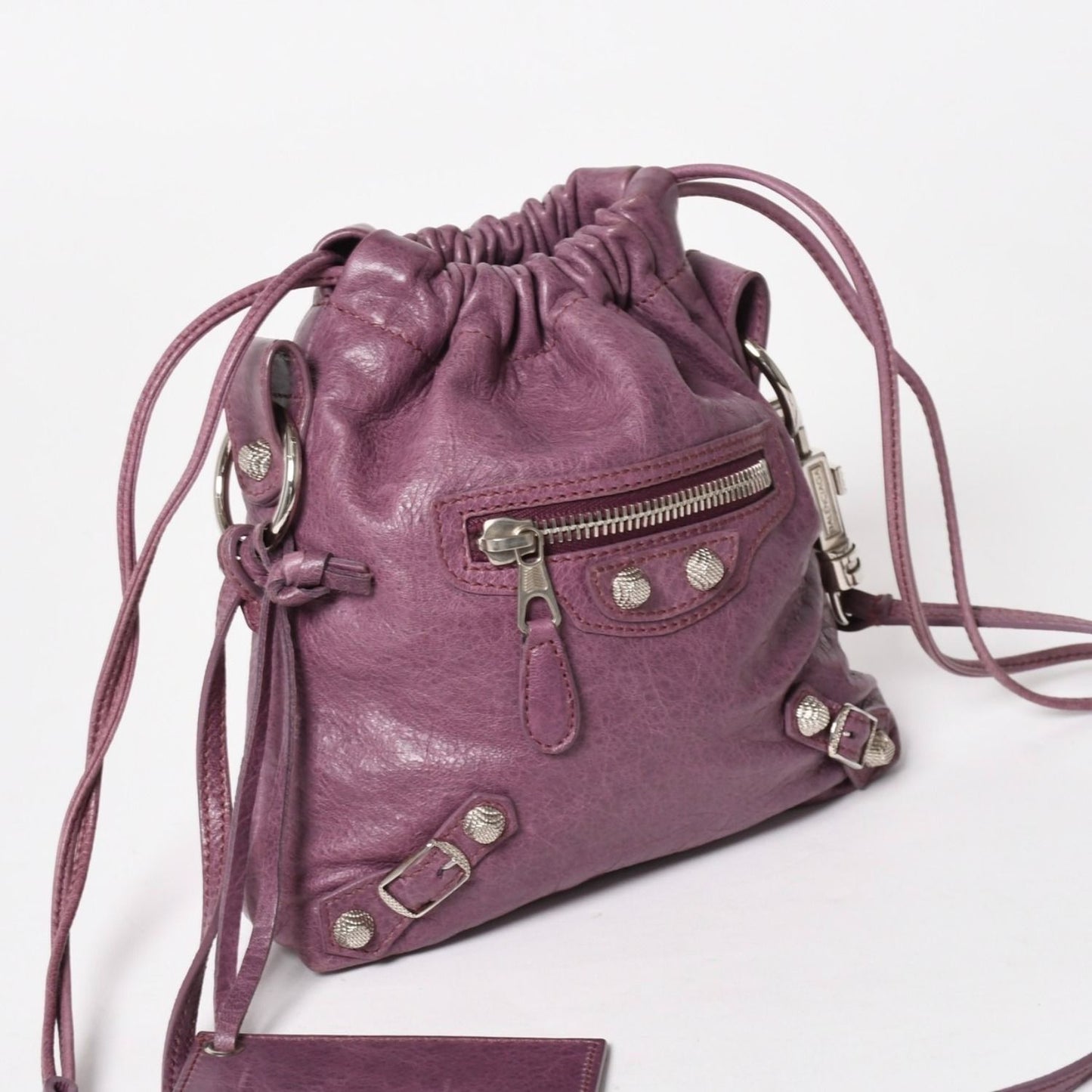 Balenciaga Shoulder Bag Pouch Purple Silver — view 3