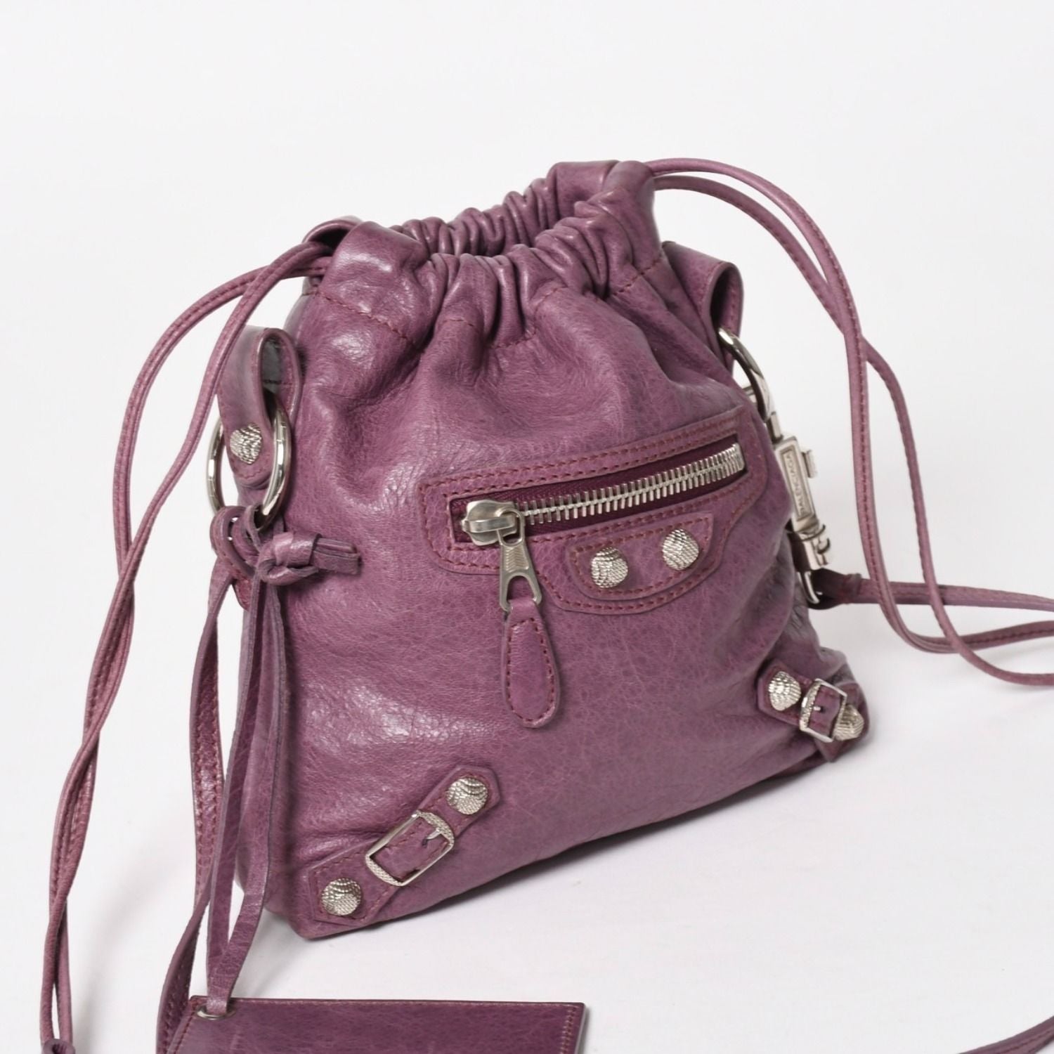 Balenciaga Shoulder Bag Pouch Purple Silver — view 3