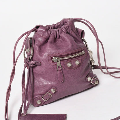 Balenciaga Shoulder Bag Pouch Purple Silver — view 3