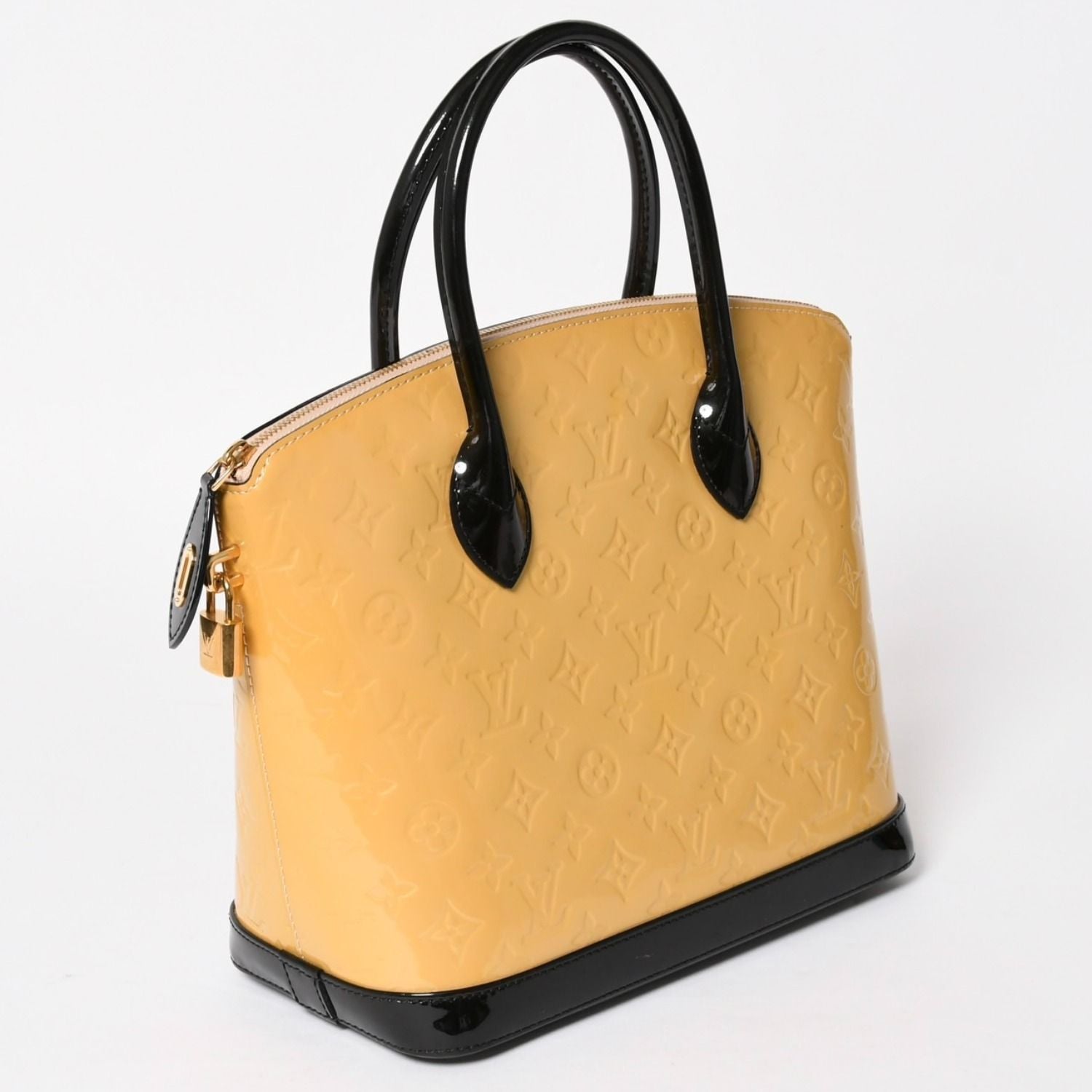 Louis Vuitton PM Handbag Monogram Vernis Yellow Black Gold 4 — view 3