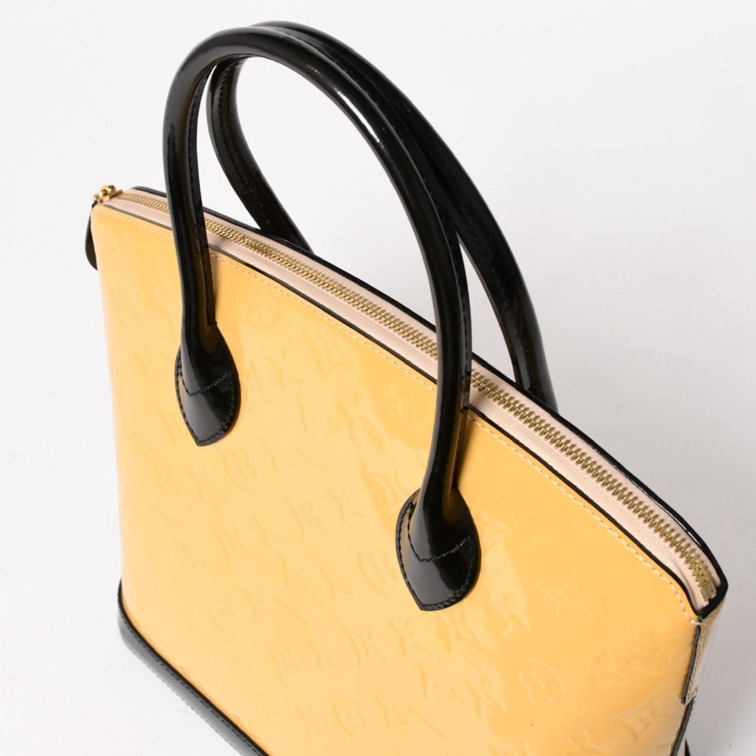 Louis Vuitton PM Handbag Monogram Vernis Yellow Black Gold 4 — view 5