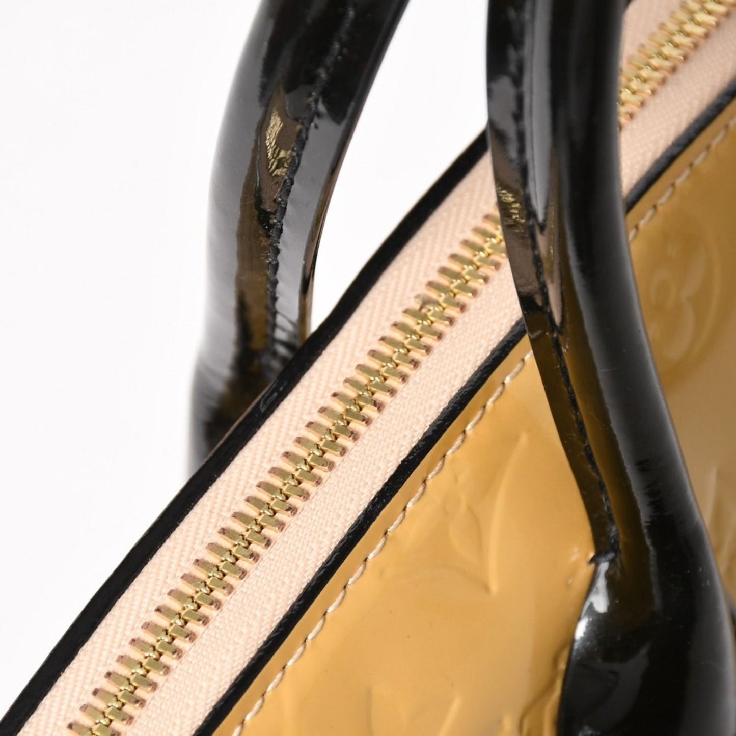 Louis Vuitton PM Handbag Monogram Vernis Yellow Black Gold 4 — view 6