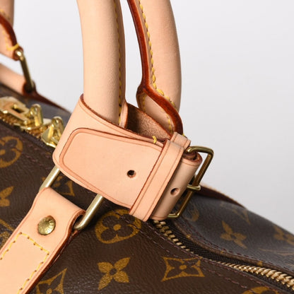 Louis Vuitton Monogram Keepall 45 Boston Bag Canvas Vachetta Leather Brown Gold — view 7