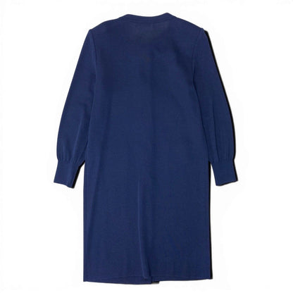 Saint Laurent Knit Coat Long Cardigan Gold Button M Navy — view 3