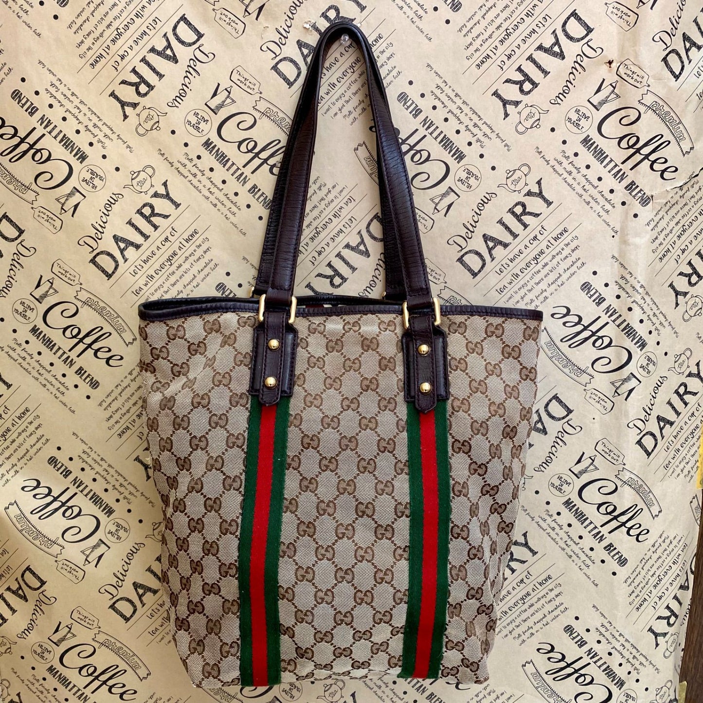 Gucci Tote Bag GG Canvas Sherry Line Business — view 2