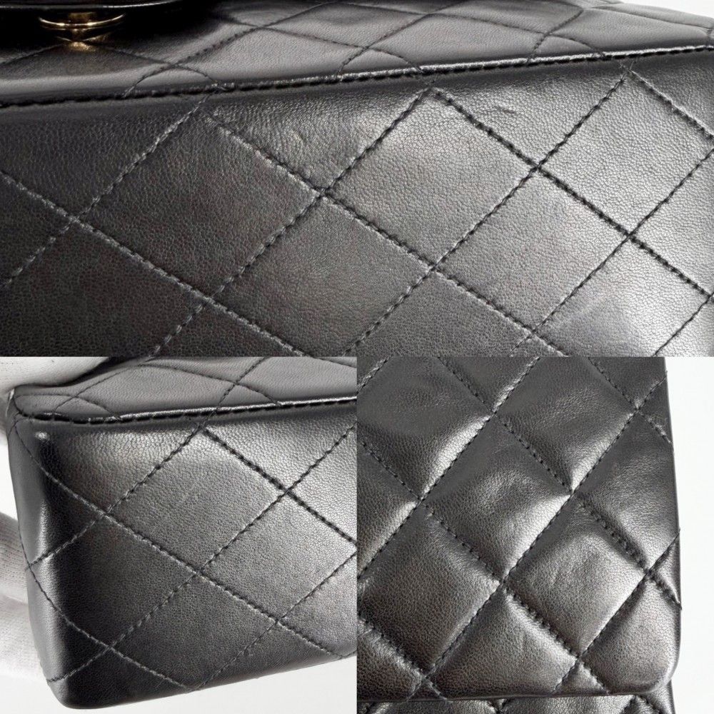 Chanel Shoulder Bag Quilted 25 Double Chain CC Logo Flap Crossbody Lambskin — view 7
