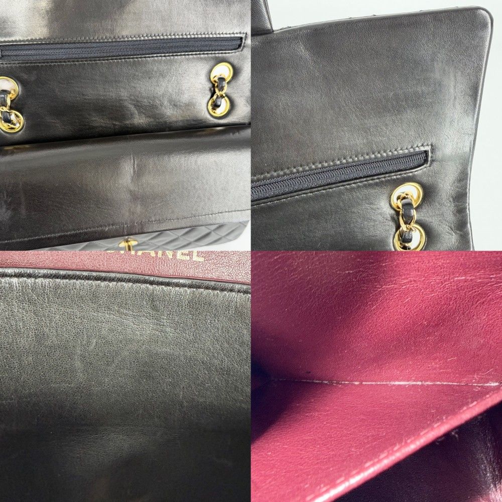 Chanel Shoulder Bag Quilted 25 Double Chain CC Logo Flap Crossbody Lambskin — view 8