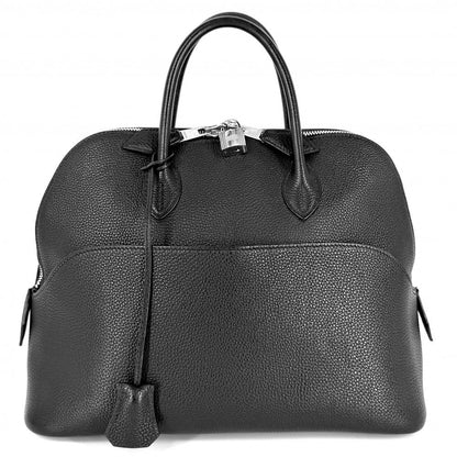 Hermes Handbag Bolide 31 Leather Black Silver