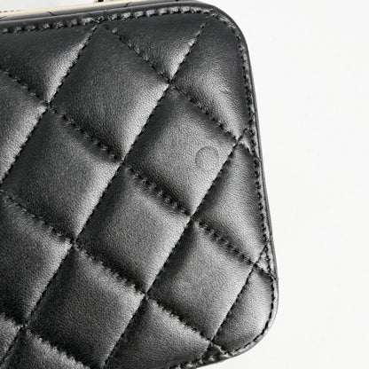 Chanel Shoulder Bag Quilted Mini Logo Chain Crossbody CC Small Lambskin Black — view 8