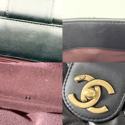 Chanel 2-Way Quilted Turnlock Shoulder Bag Crossbody CC Logo Leather Black — view 8