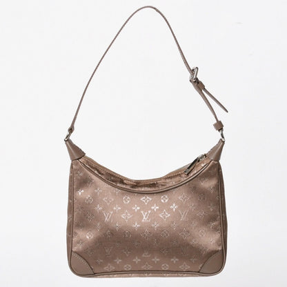 Louis Vuitton Monogram Satin Little Boulogne Shoulder Bag Beige Fabric Silver — view 2