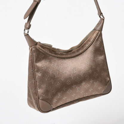 Louis Vuitton Monogram Satin Little Boulogne Shoulder Bag Beige Fabric Silver — view 3