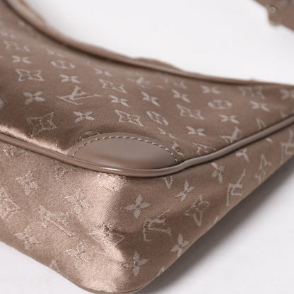 Louis Vuitton Monogram Satin Little Boulogne Shoulder Bag Beige Fabric Silver — view 8
