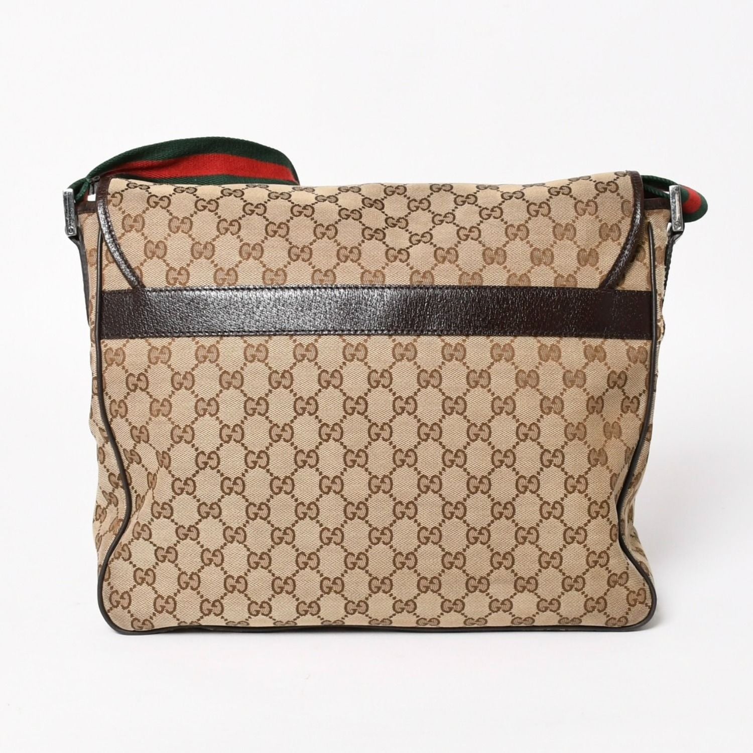 Gucci Web Strap Messenger Shoulder Bag GG Canvas Sherry Line Brown — view 2