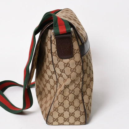 Gucci Web Strap Messenger Shoulder Bag GG Canvas Sherry Line Brown — view 3
