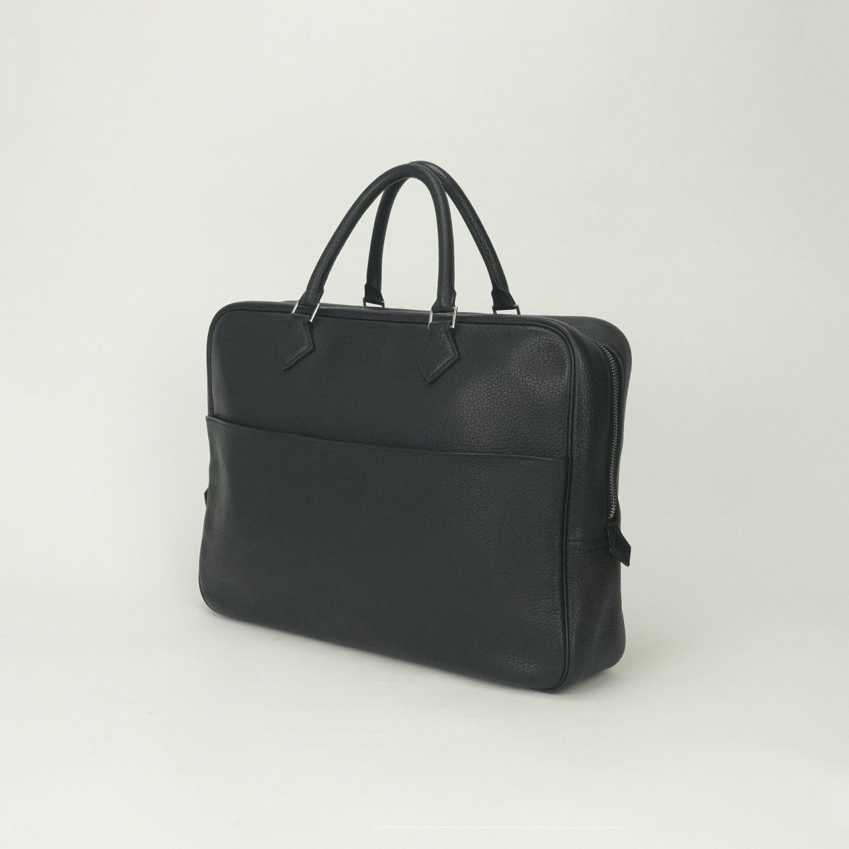 Hermes Plume Doc 38 Business Briefcase Fjord Noir Black Silver — view 2