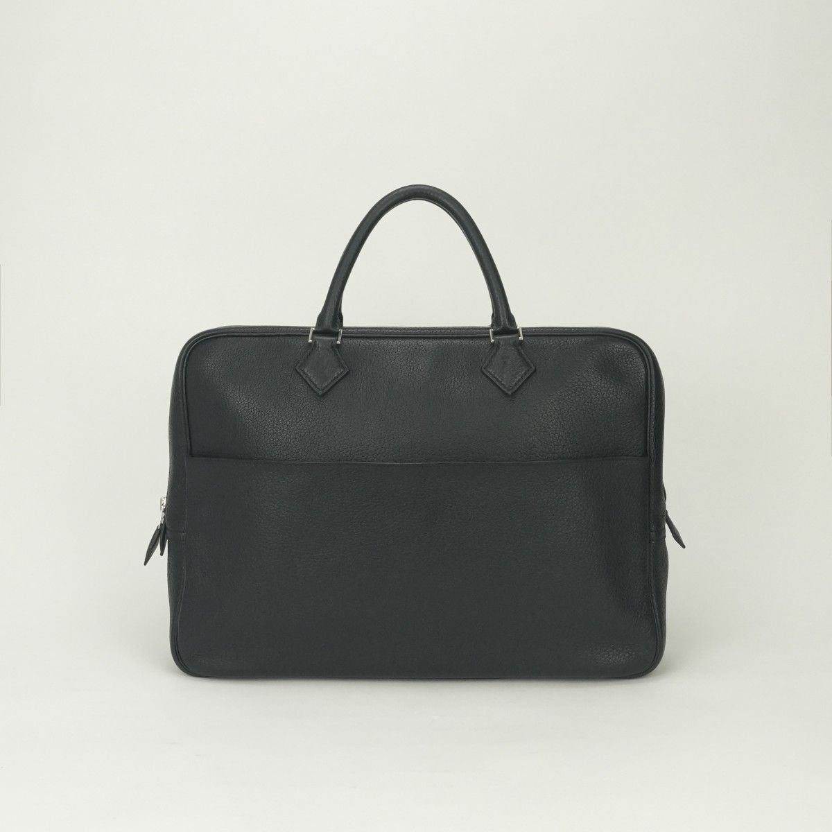 Hermes Plume Doc 38 Business Briefcase Fjord Noir Black Silver