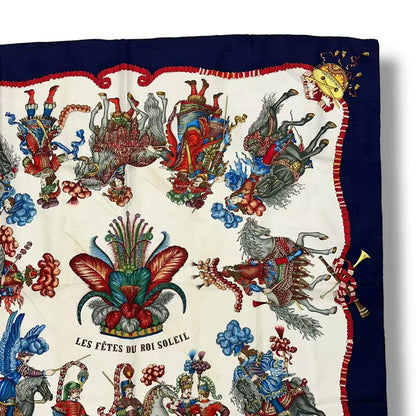 Hermes Scarf Silk Carre 90 les Fetes du Roi Soleil Celebration of the Sun King — view 3