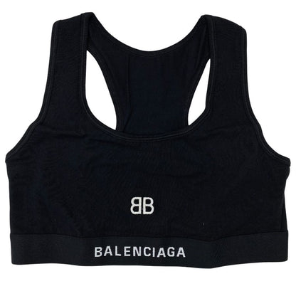 Balenciaga Jersey Logo Sports Bra Stretch Inner Wear Cotton Black High Quality