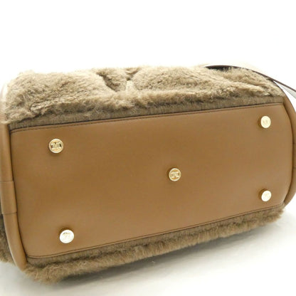 Max Mara Shoulder Bag Logo Fleece T Marine M Embroidery — view 6