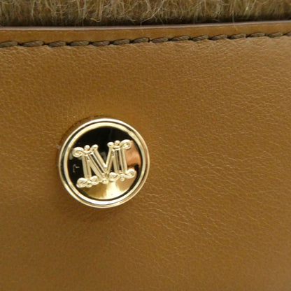 Max Mara Shoulder Bag Logo Fleece T Marine M Embroidery — view 7