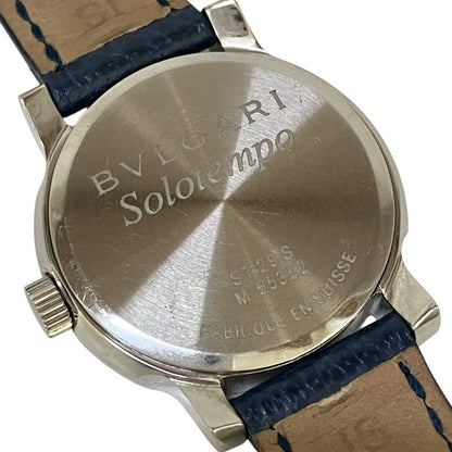 Bvlgari Solotempo Watch SS Leather Quartz Blue Dial — view 5