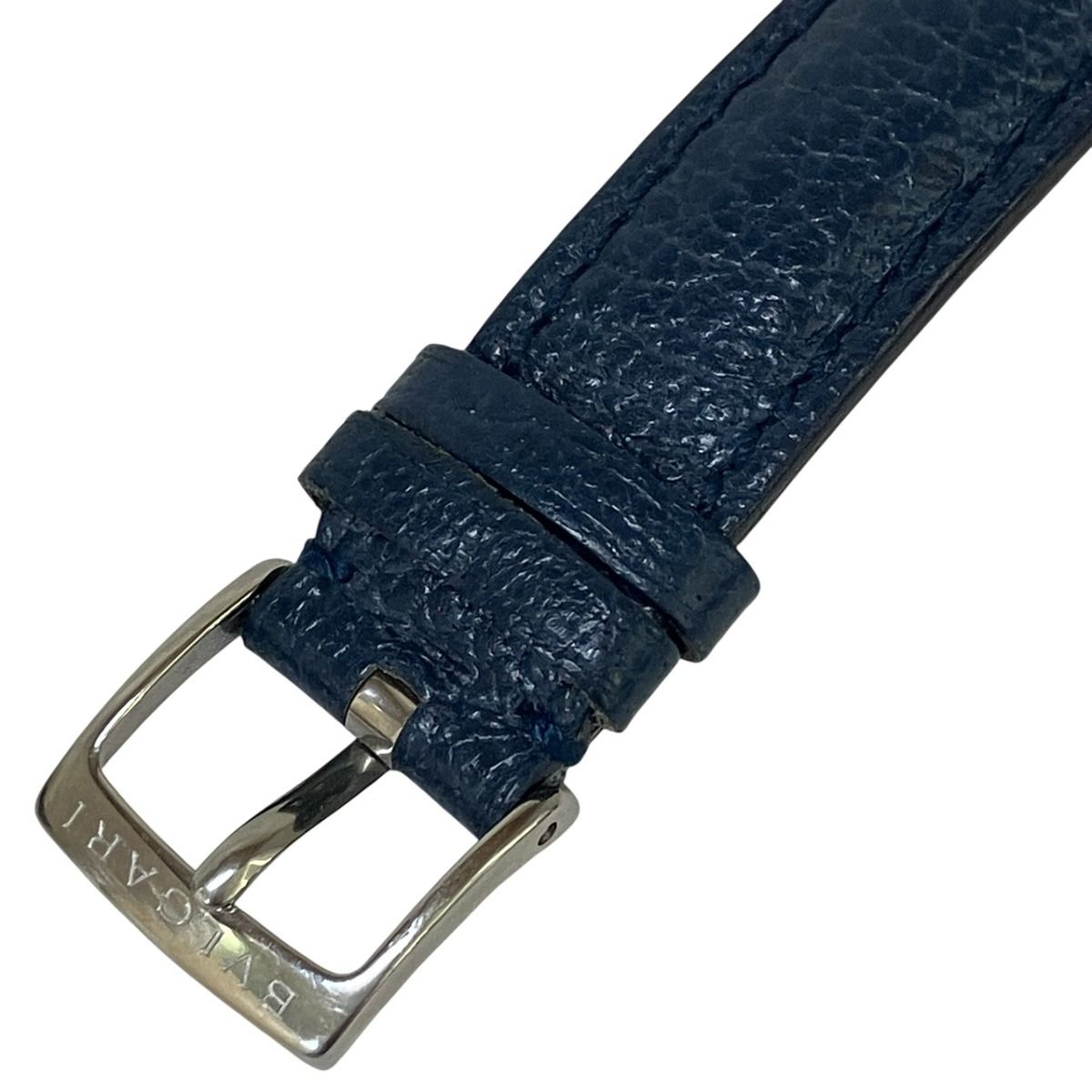 Bvlgari Solotempo Watch SS Leather Quartz Blue Dial — view 6