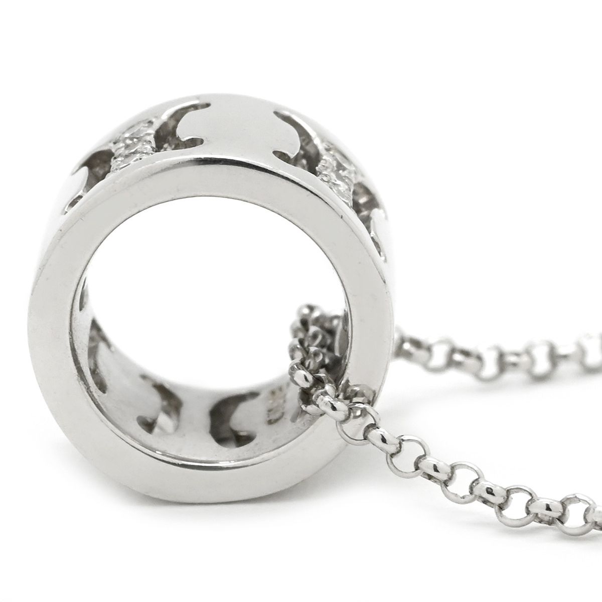 Celine Necklace Macadam Diamond Pendant White Gold 750 18K White Gold — view 2