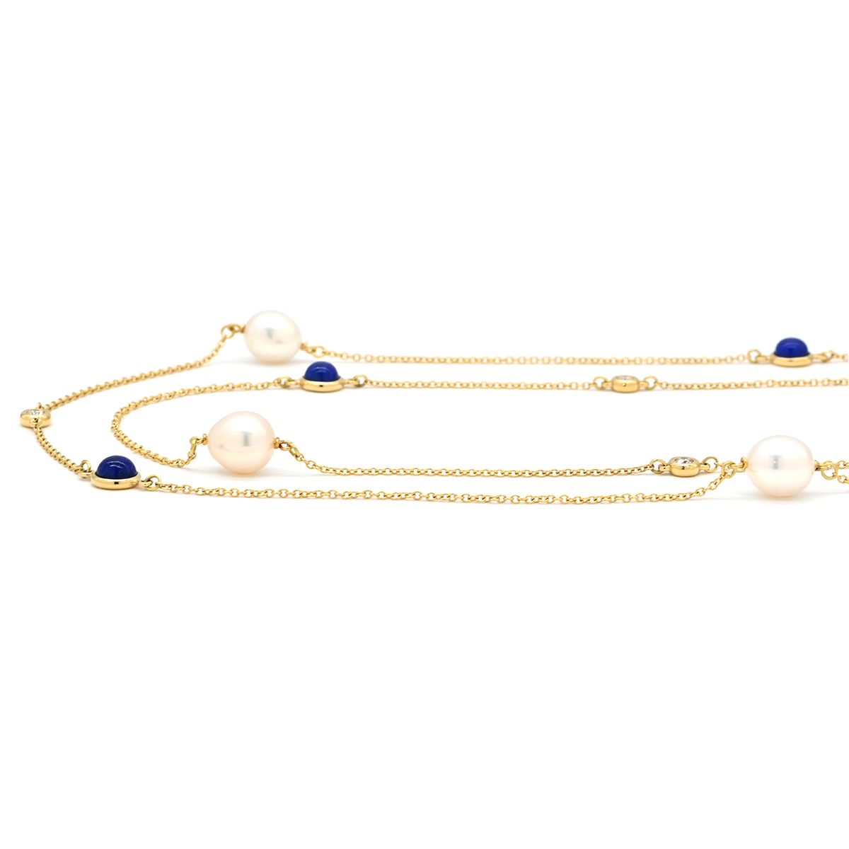 Tiffany & Co Necklace Color by the Yard Sprinkle Pearl White Blue Yellow Gold — view 2