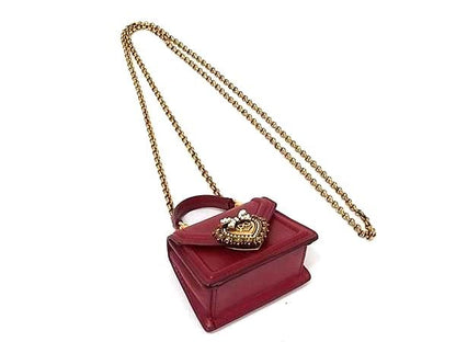 Dolce & Gabbana Devotion Leather Chain Micro Shoulder Bag