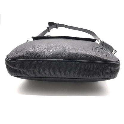 Gucci Interlocking G Soho Business Bag 2-Way Bag Crossbody Leather Black — view 4