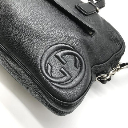 Gucci Interlocking G Soho Business Bag 2-Way Bag Crossbody Leather Black — view 5