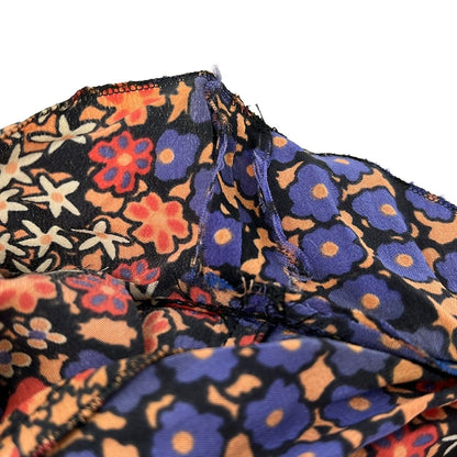 Prada Dress 40 M Blue Red Multi Crew Neck Sleeveless Knee Length Silk Floral — view 7