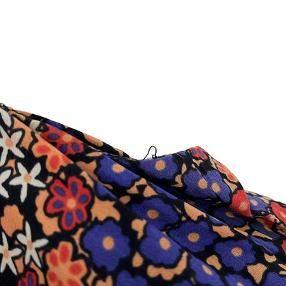 Prada Dress 40 M Blue Red Multi Crew Neck Sleeveless Knee Length Silk Floral — view 6