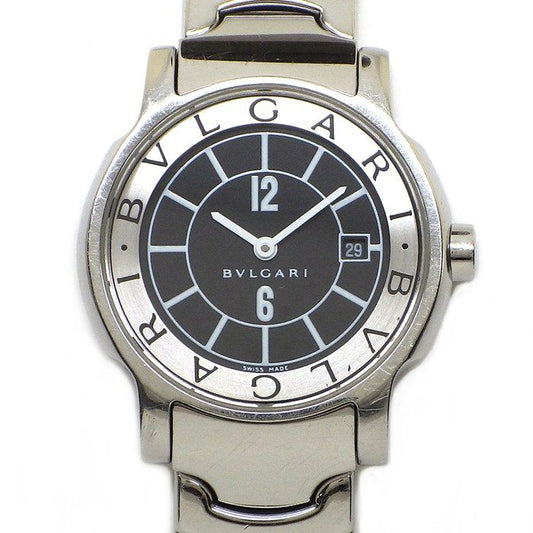 Bvlgari Watch Solotempo Date Black Dial SS Quartz Analog