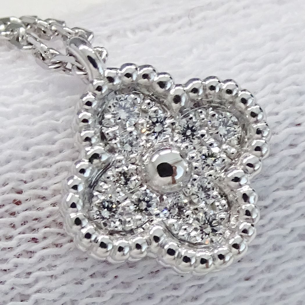 Van Cleef & Arpels Necklace Sweet Alhambra Diamond White Gold — view 7