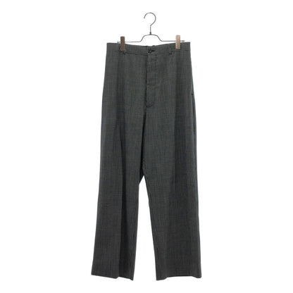 Balenciaga Wool Nylon Check Wide Trousers 44 Black White Pants