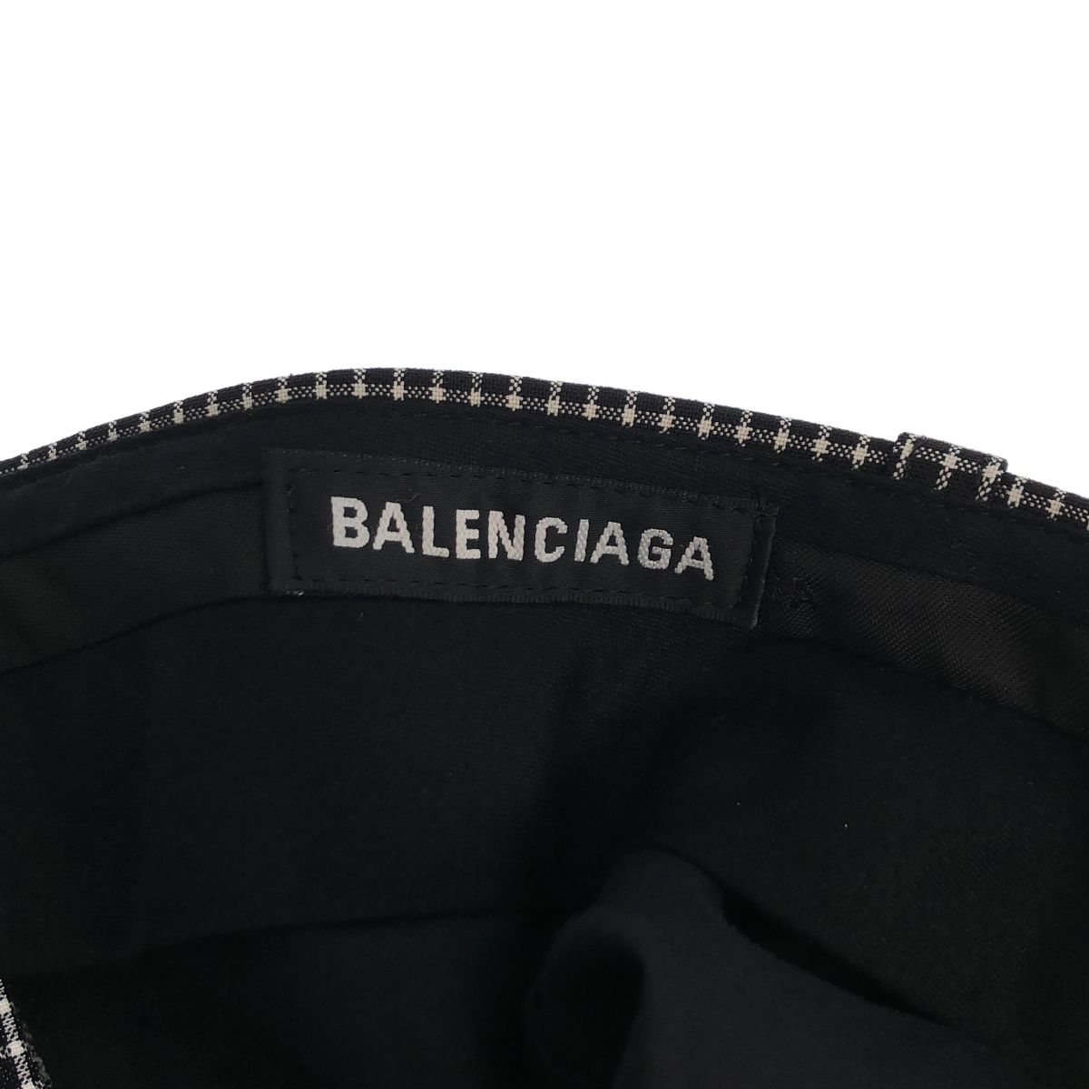 Balenciaga Wool Nylon Check Wide Trousers 44 Black White Pants — view 7