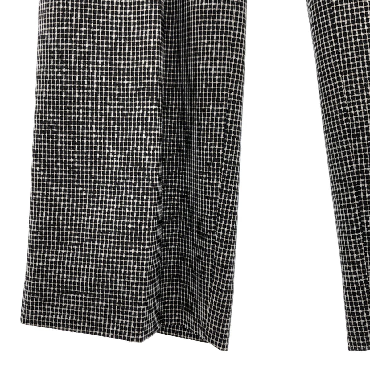 Balenciaga Wool Nylon Check Wide Trousers 44 Black White Pants — view 3