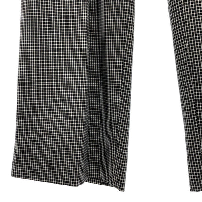 Balenciaga Wool Nylon Check Wide Trousers 44 Black White Pants — view 3