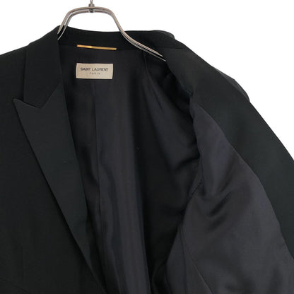 Saint Laurent Paris Wool Peaked Lapel Smoking Jacket 36 Black — view 4