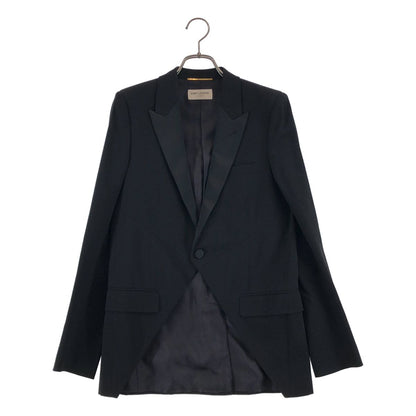 Saint Laurent Paris Wool Peaked Lapel Smoking Jacket 36 Black