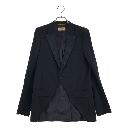 Saint Laurent Paris Wool Peaked Lapel Smoking Jacket 36 Black
