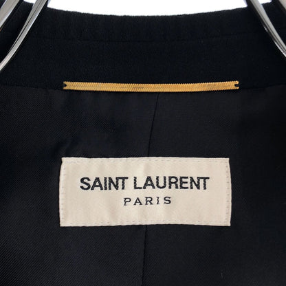 Saint Laurent Paris Wool Peaked Lapel Smoking Jacket 36 Black — view 6